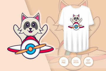 Cute dog cartoon character. Prints on T-shirts, sweatshirts, cases for mobile phones, souvenirs. Isolated vector illustration.