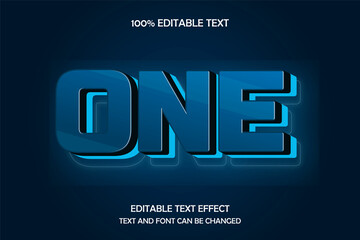 One 3 dimension editable text effect neon emboss style