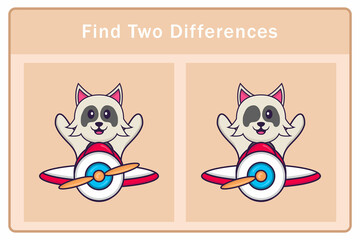 Cute dog cartoon character. Find differences. Educational game for children. Cartoon vector illustration