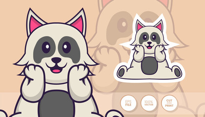 Hand drawn illustration of Cute dog. Cartoon character concept - Stickers