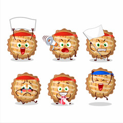 Obraz premium Mascot design style of peach pie character as an attractive supporter