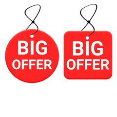 Big offer sale set of tags icon sticker