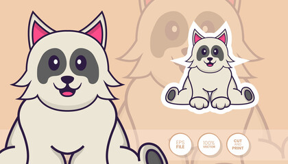 Hand drawn illustration of Cute dog. Cartoon character concept - Stickers