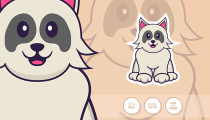 Hand drawn illustration of Cute dog. Cartoon character concept - Stickers