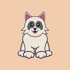 Cute dog cartoon character vector illustration.