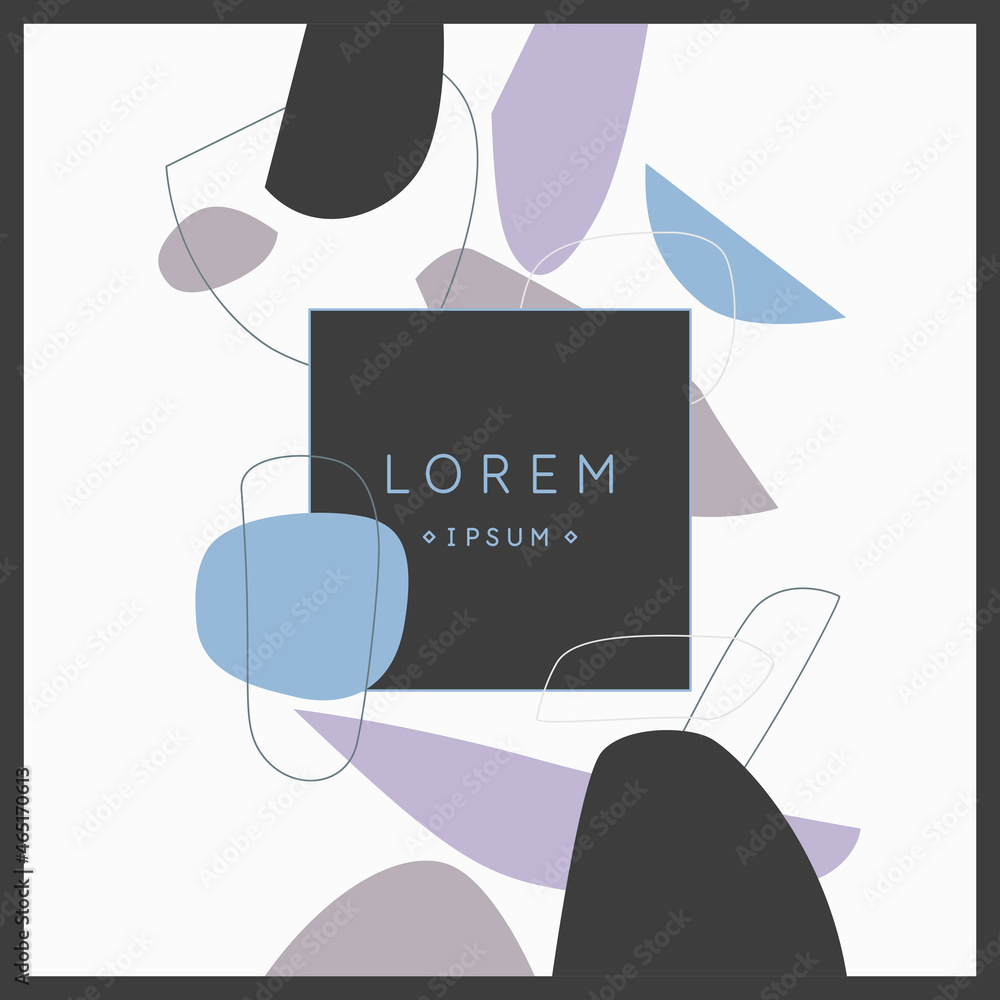 Poster abstract composition of various shapes and lines. vector illustration.