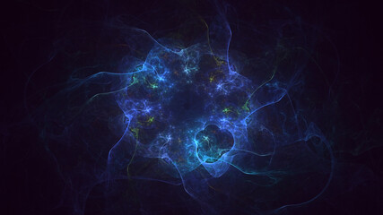 3D rendering abstract fractal light background
