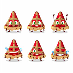 Cartoon character of slice of apple pie with smile expression