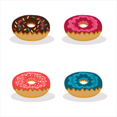 Donuts gourmet for decoration design. Sweet set.
