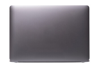 Fototapeta premium back view of laptop space gray isolated on white background with clipping path.