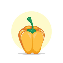 bell pepper isolated illustration on white background. bell pepper clipart. bell pepper flat icon.