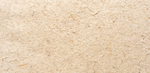 Close up panorama crumpled craft paper texture and background with copy space