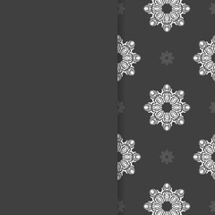 Prepared for printing in black with abstract white ornaments.