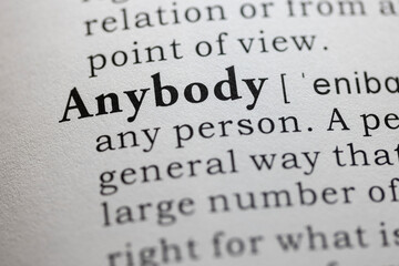 Fototapeta premium definition of anybody