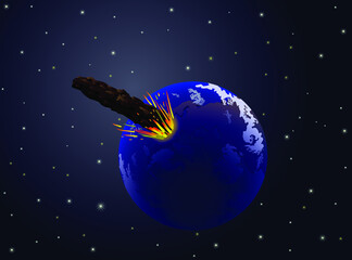 Ouamuamua large rock hit Earth vector