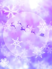 Obraz na płótnie Canvas 空飛ぶサンタクロースの幻想的な紫色のイラスト