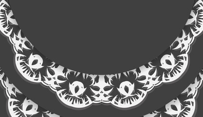 Black banner with Indian white pattern and place for your logo