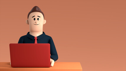 Operator typing information data with notebook.