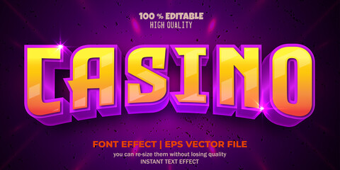 Editable font effect casino  text style