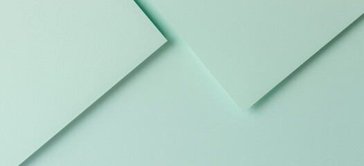 Minimal geometric shapes and lines in light green color. Abstract monochrome creative paper texture...