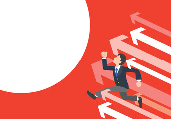 目標に向かって走る男子学生