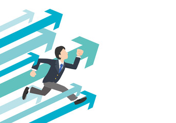 目標に向かって走る男子学生