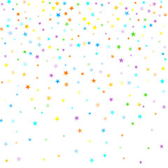 Rainbow Festive Confetti. Carnival Star Falling.