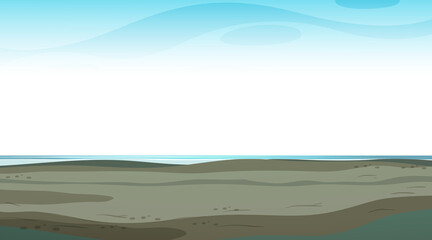 Obraz premium Blank sky at daytime scene with blank flood landscape