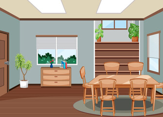 Living room interior design with furnitures