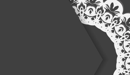 Black banner with Greek white ornaments and space for your logo or text
