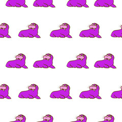 purple seals pattern