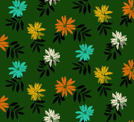 Seamless flowers pattern, floral print.
