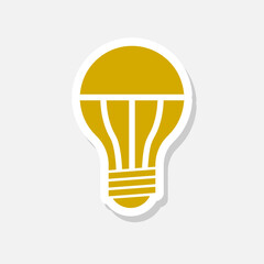 Led lamp sticker icon isolated on white background