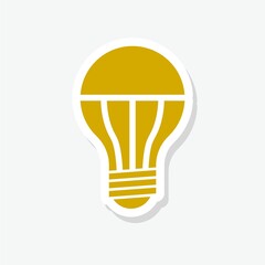 Led lamp sticker icon isolated on white background