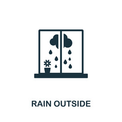 Rain Outside icon. Monochrome sign from hospital regime collection. Creative Rain Outside icon illustration for web design, infographics and more