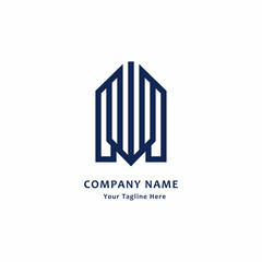 Building logo with line art style. Building or Real Estate company profesional premium logo design Vector.