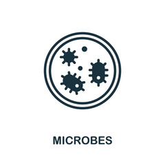 Microbes icon. Monochrome sign from hospital regime collection. Creative Microbes icon illustration for web design, infographics and more