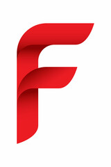 Letter F ribbon logo design template illustration