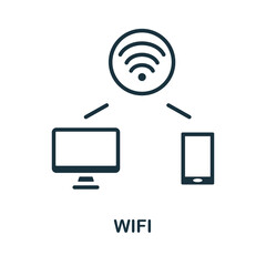 Wifi icon. Monochrome sign from internet technology collection. Creative Wifi icon illustration for web design, infographics and more