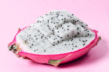 Fresh dragon fruit slice.