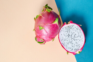 Fresh dragon fruit slice.