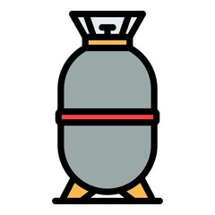 Gas tank icon. Outline gas tank vector icon color flat isolated