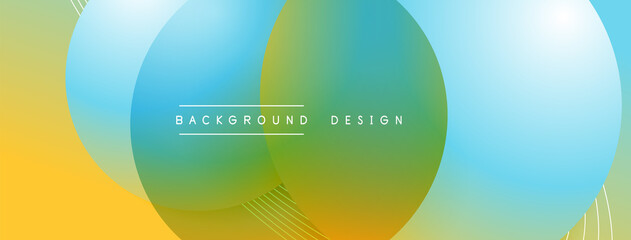 Gradient circles with shadows. Vector techno abstract background. Modern overlapping forms wallpaper background, design template