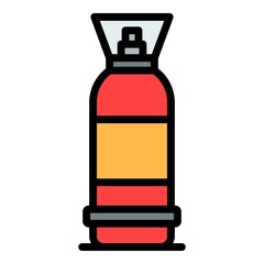 Vertical gas cylinder icon. Outline vertical gas cylinder vector icon color flat isolated