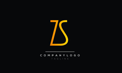 Abstract Letter Initial ZS SZ Vector Logo Design Template