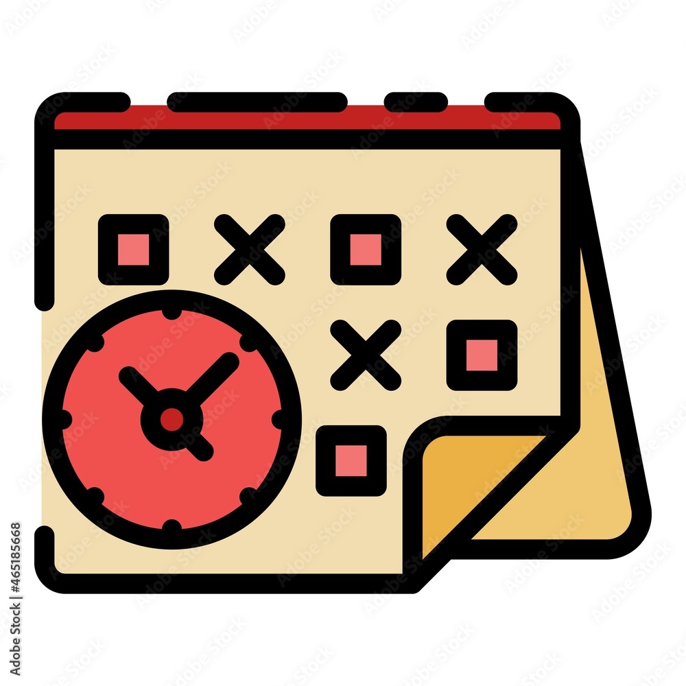 Poster temporary calendar icon. outline temporary calendar vector icon color flat isolated