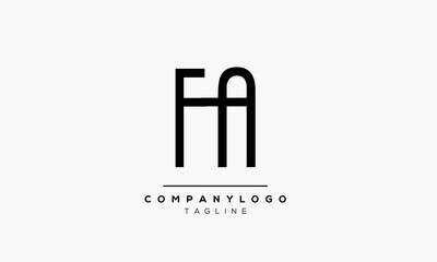Abstract Letter Initial FA AF Vector Logo Design Template