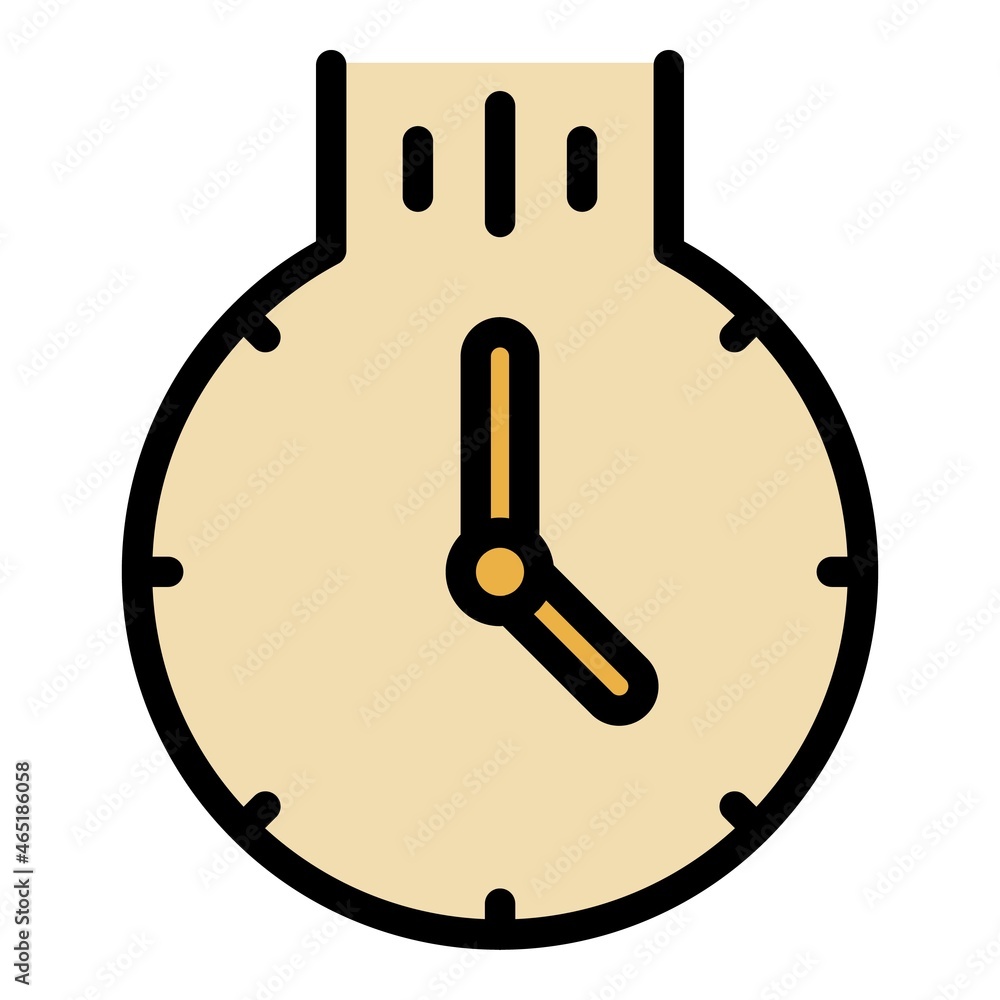 Poster falling clock icon. outline falling clock vector icon color flat isolated