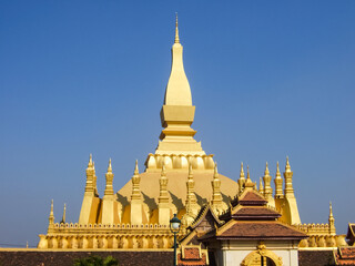 Fototapeta premium Pha That Luang stupa at laos