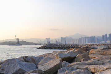 city view in hong kong at West Kowloon Cultural District